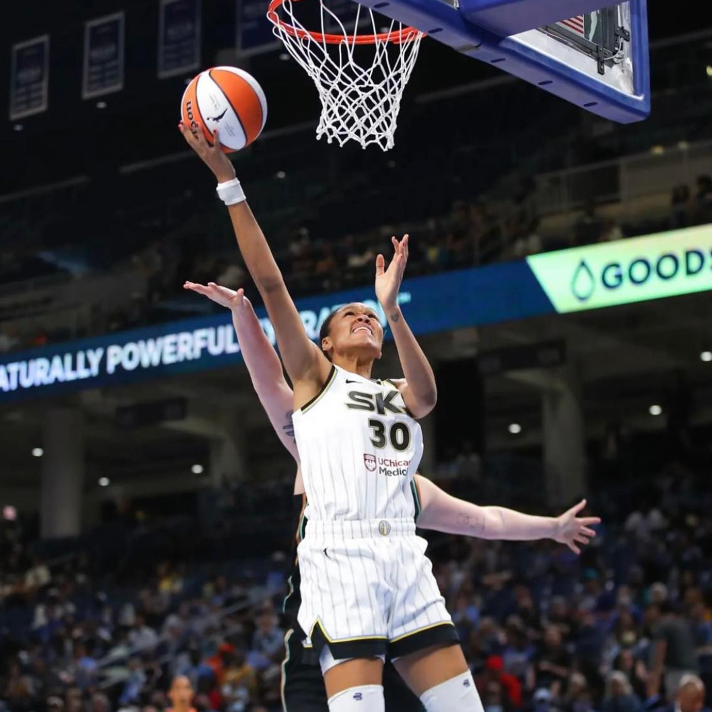 Chicago Sky Athlete Dunking Ball