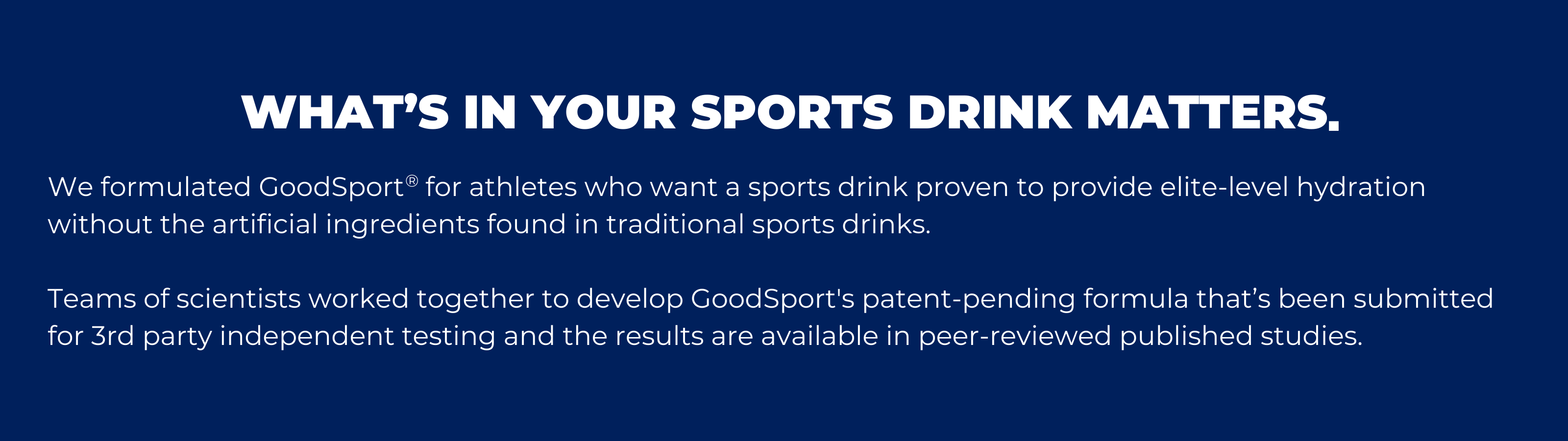 What's in your sports drink matters