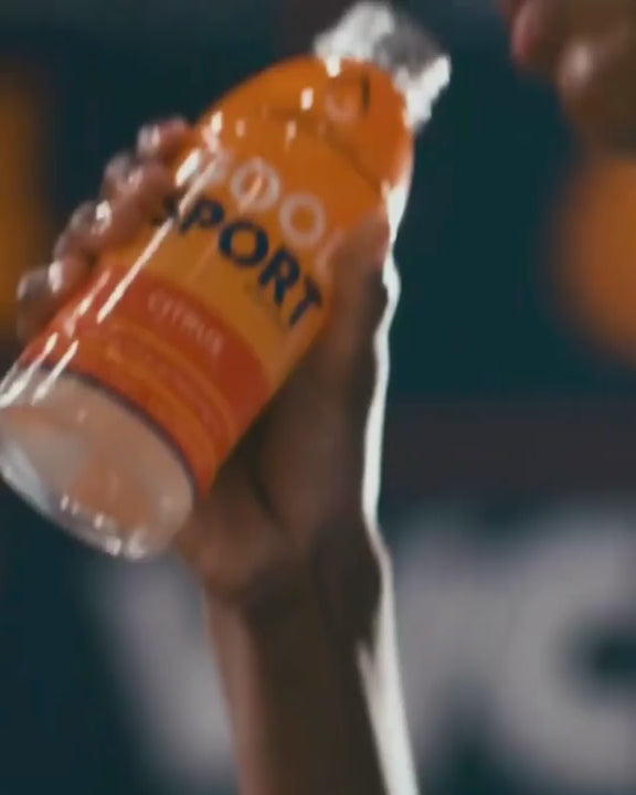 Video montage of athletes drinking GoodSport.